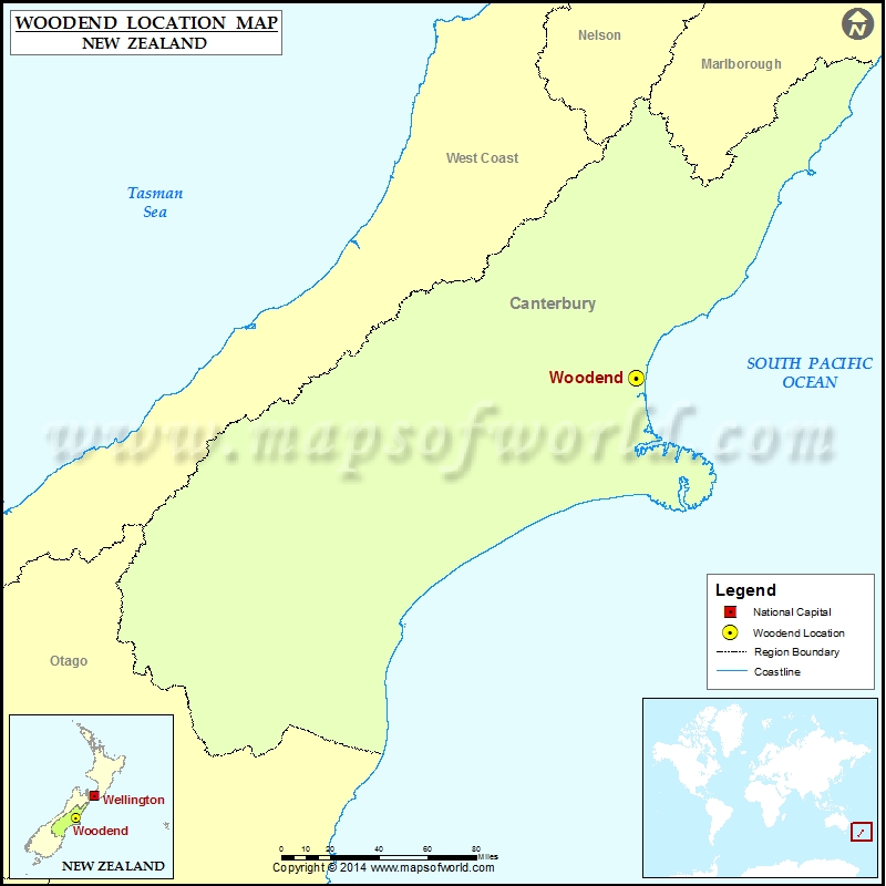 Where is Woodend Location of Woodend in New Zealand Map