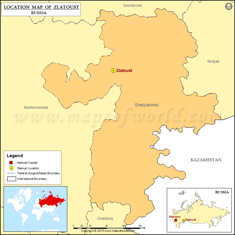 A Map Of Russia With Zlatoust Where is Zlatoust Location of Zlatoust in Russia Map