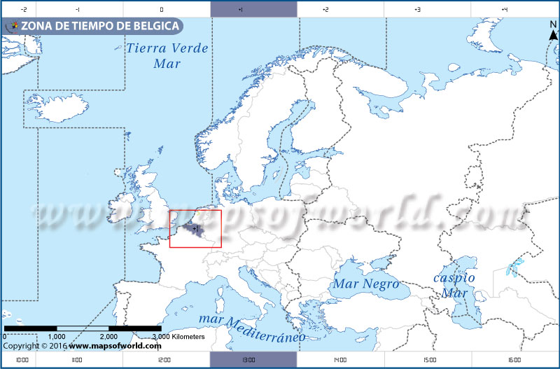 Mapa de la zona horaria de Bélgica, Hora actual en Bélgica