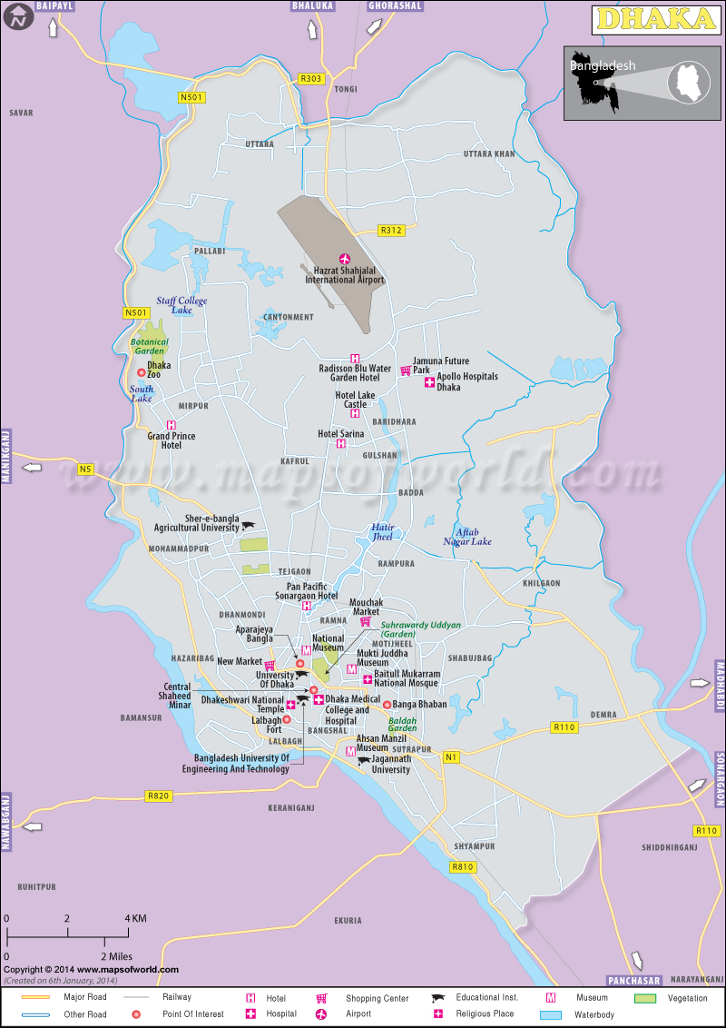 Road Map Bangladesh Map of Road Network.