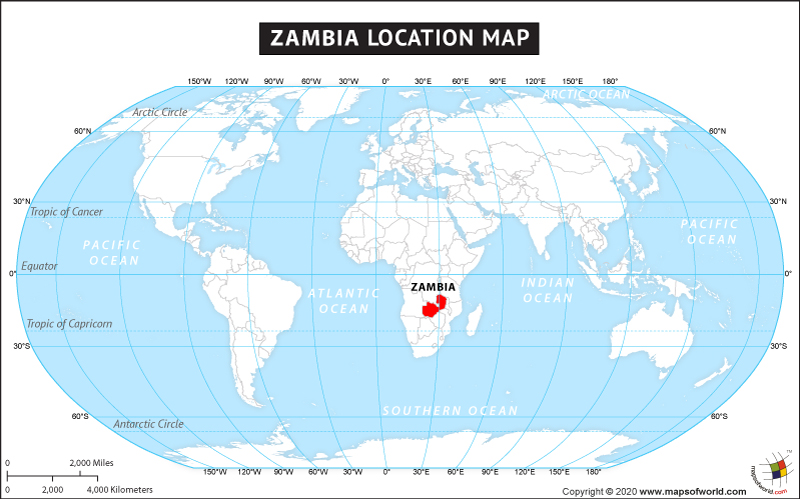 Zambia On World Map Where Is Zambia – Mapsofworld.com