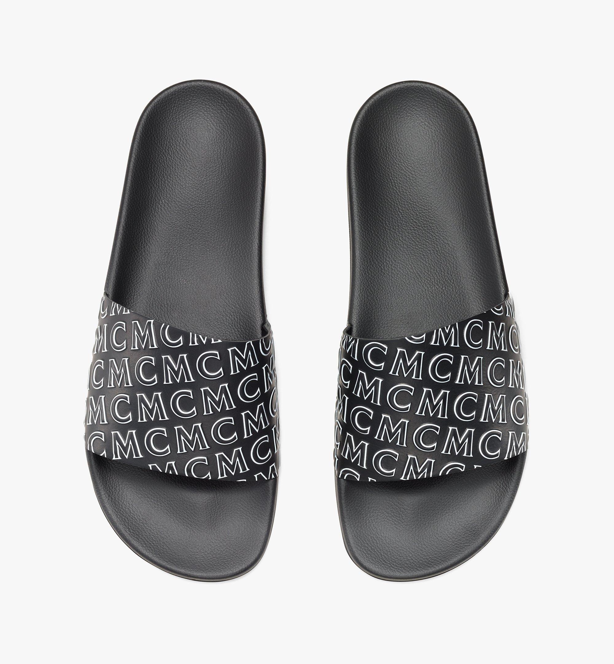 39 IT Women's Diagonal Monogram Rubber Slides Black MCM ®US