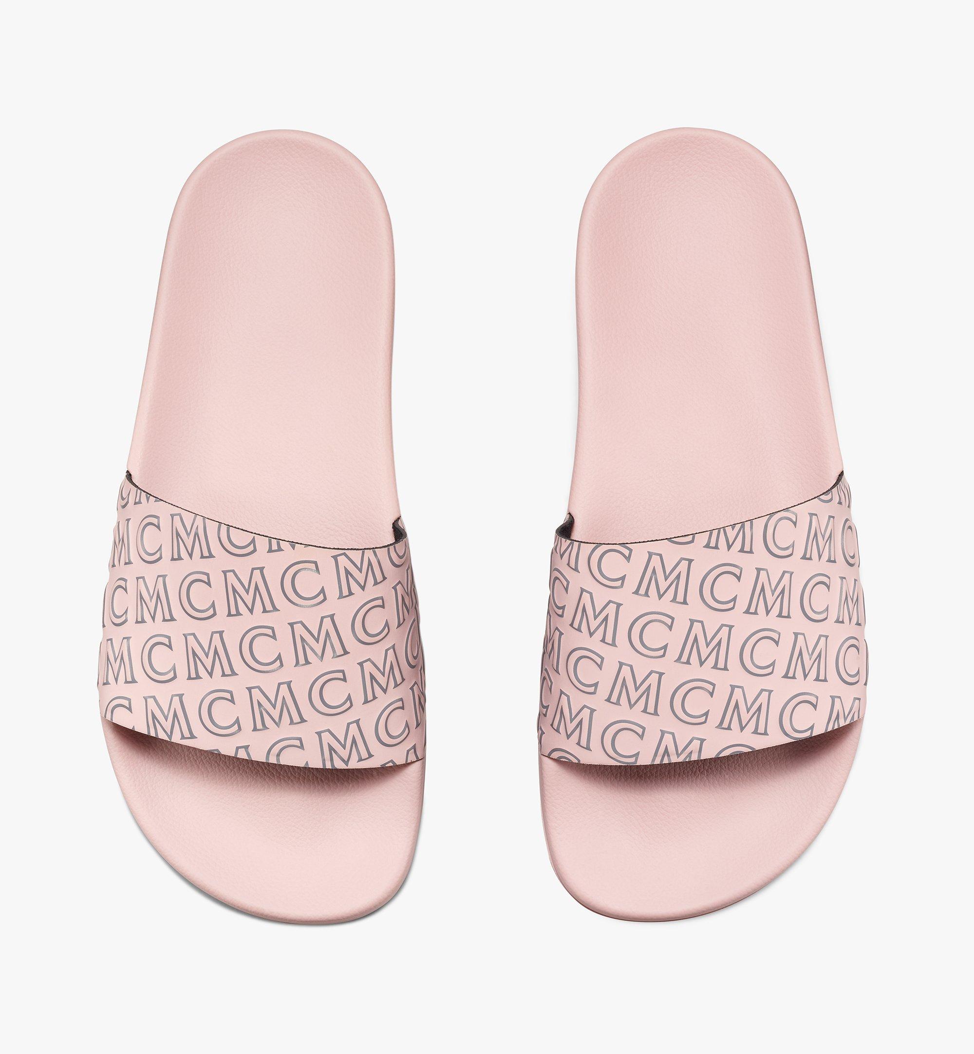 40 IT Women's Diagonal Monogram Rubber Slides Pink MCM ®US