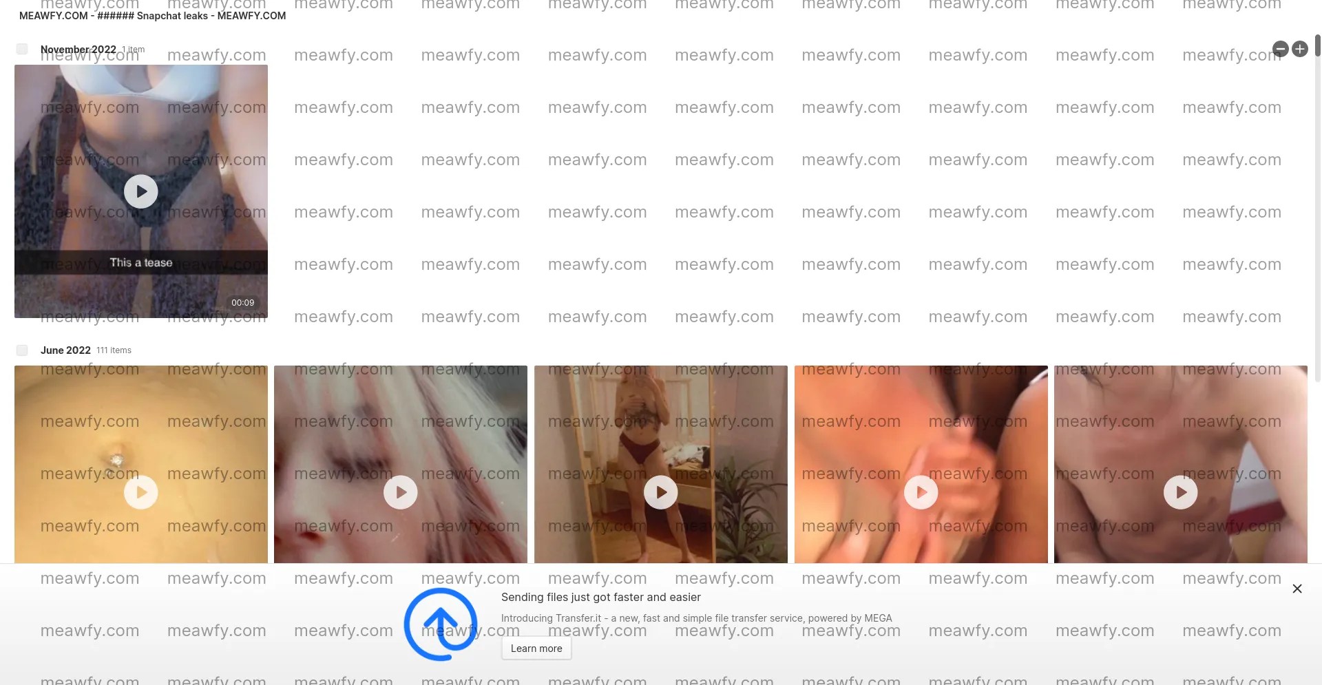Snapchat Leaks - 362.5 MB Mega Folder | Meawfy