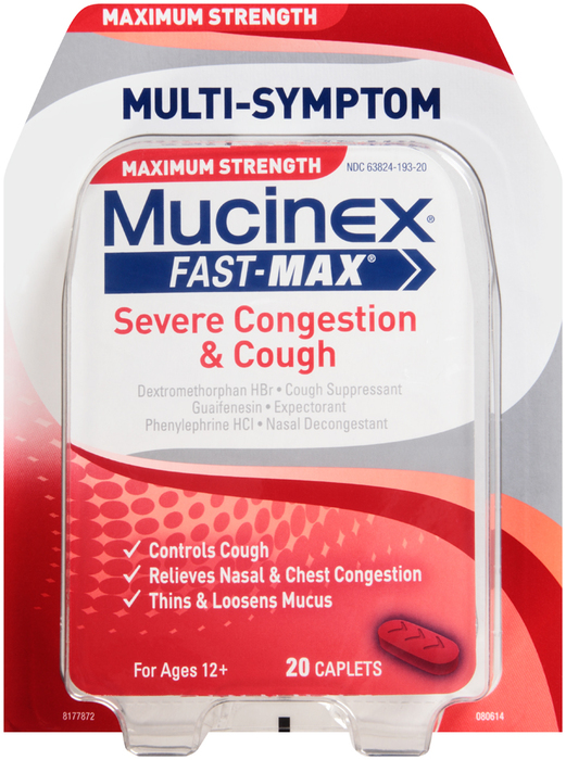 Mucinex Fast Max Severe Congestion & Cough Caplets Maximum Strength