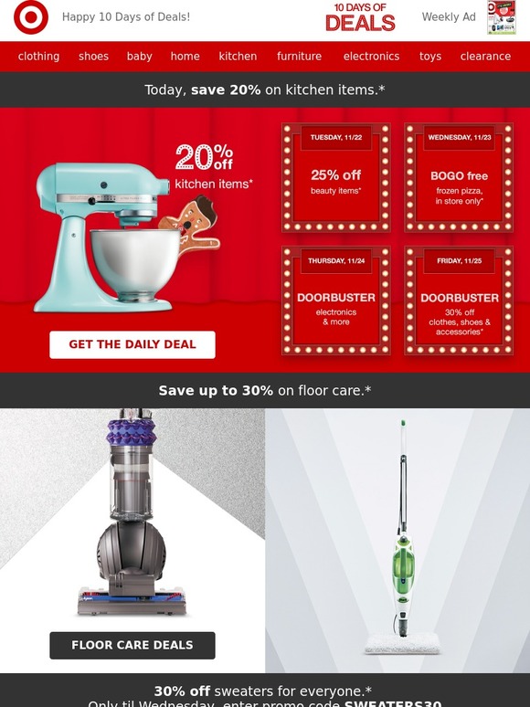 Target 10 Days of Deals Today, get 20 off kitchen items. Milled