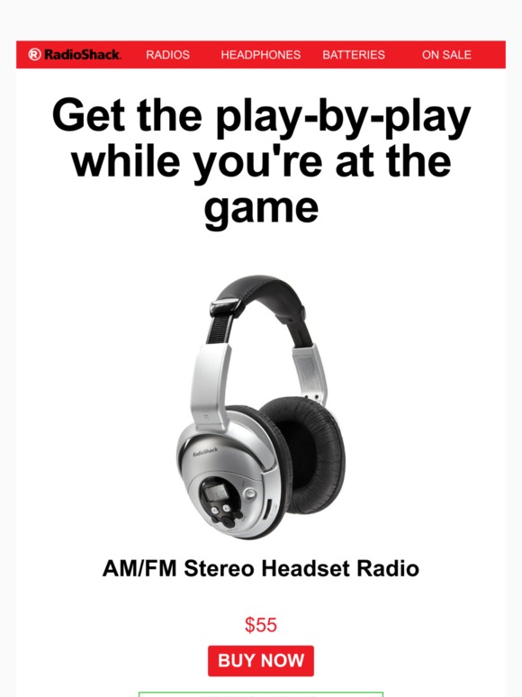 RadioShack AM/FM Stereo Headset Radios Milled