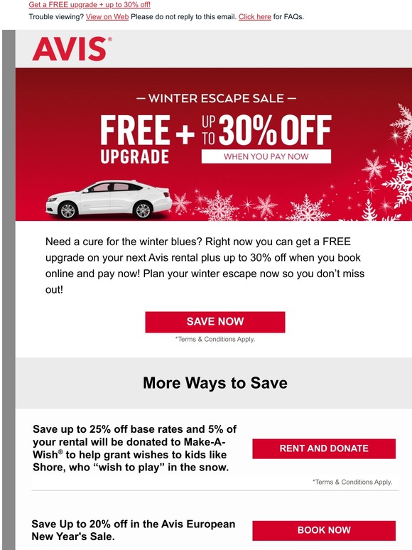 Avis Rent A Car Email Newsletters Shop Sales, Discounts, and Coupon Codes