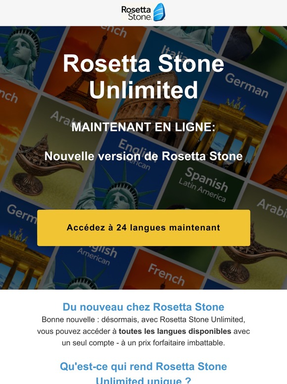 Rosetta Stone FRANCE NOUVEAU ! Rosetta Stone Unlimited toutes les