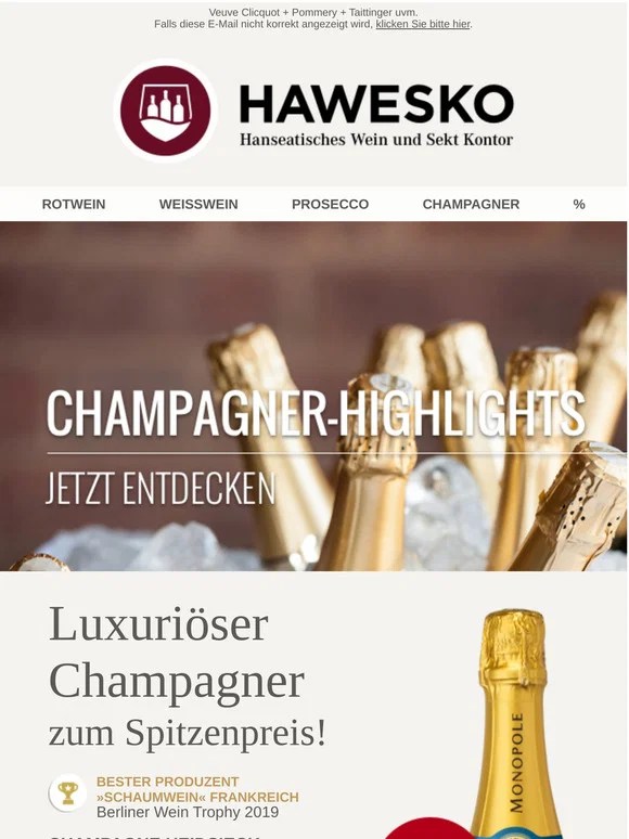 Hawesko.de Champagner 50 reduziert! Milled