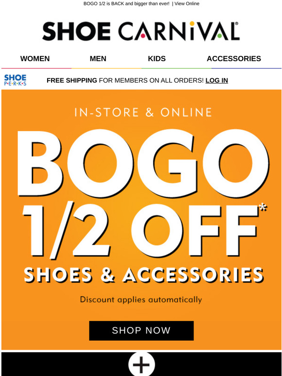 Shoe Carnival 🍬 Save an EXTRA 15 on top of BOGO ½ off! Milled