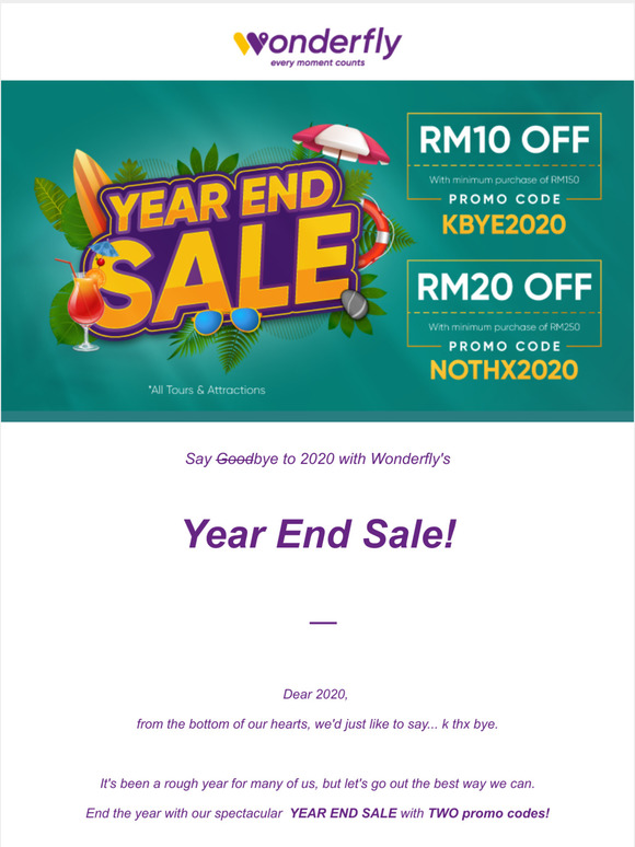 Wonderfly CPS Wonderfly's YEAR END SALES is here! Enjoy RM20 OFF on