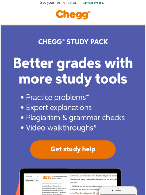 Chegg Help helps—get Chegg Study Pack Milled