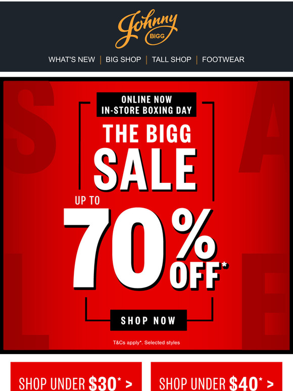 Johnny Bigg The BIGG Sale has arrived Milled