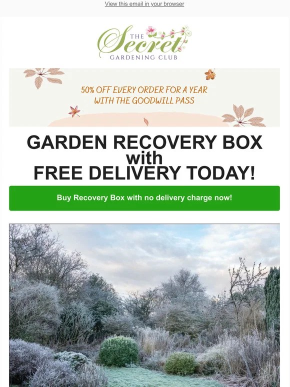 Garden Recovery Box with Free Delivery today! Milled