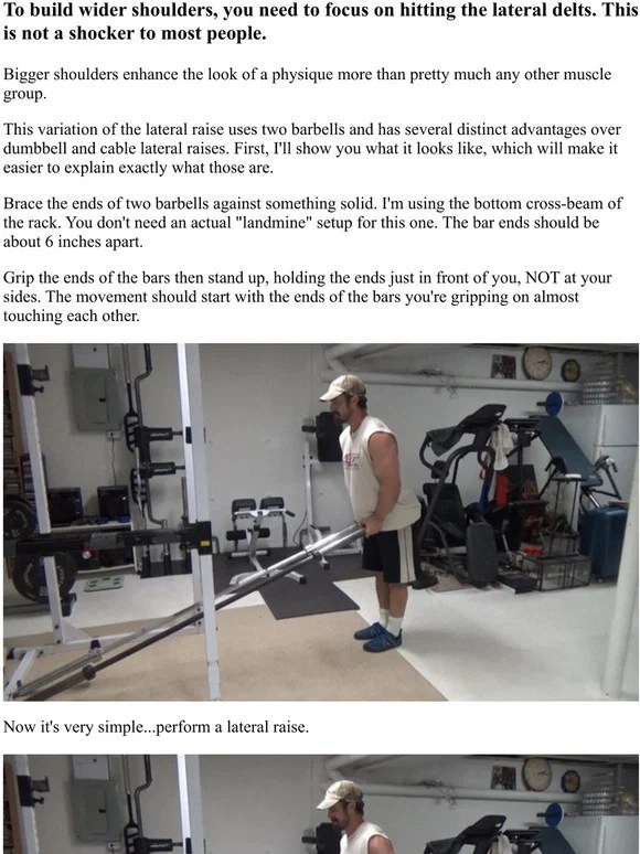 fitstep 2Bar Landmine Lateral Raises...killer delt exercise Milled