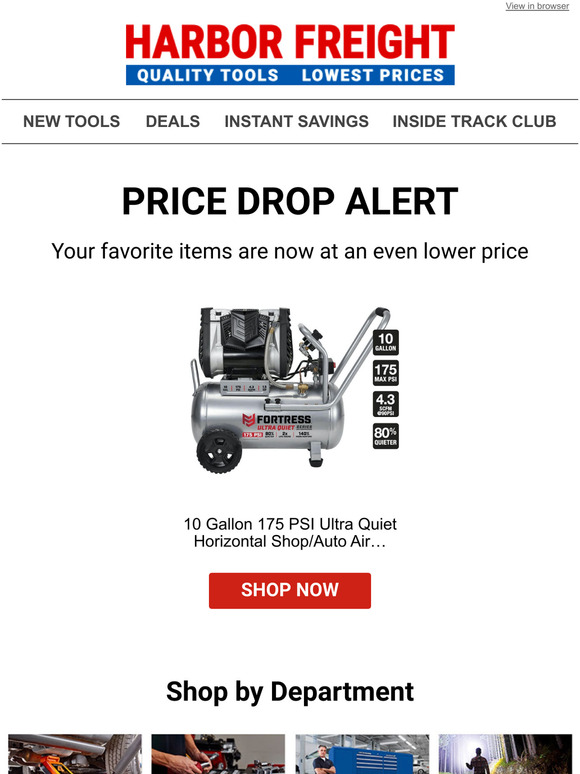 Harbor Freight Tools Alert Price drop on items you viewed Milled