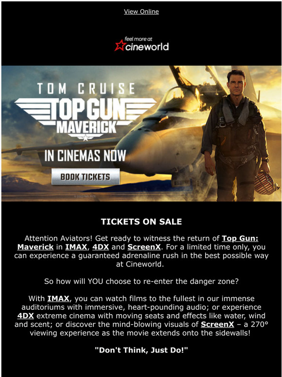 CineWorld Witness the return of Top Gun Maverick in IMAX, 4DX and