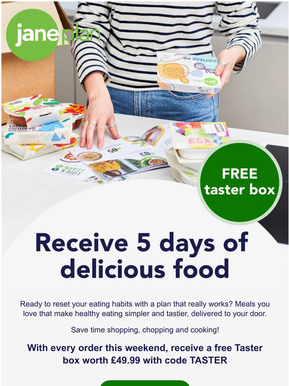 Janeplan Get FREE 5 days of Jane Plan meals worth £49.99 🥙 Milled