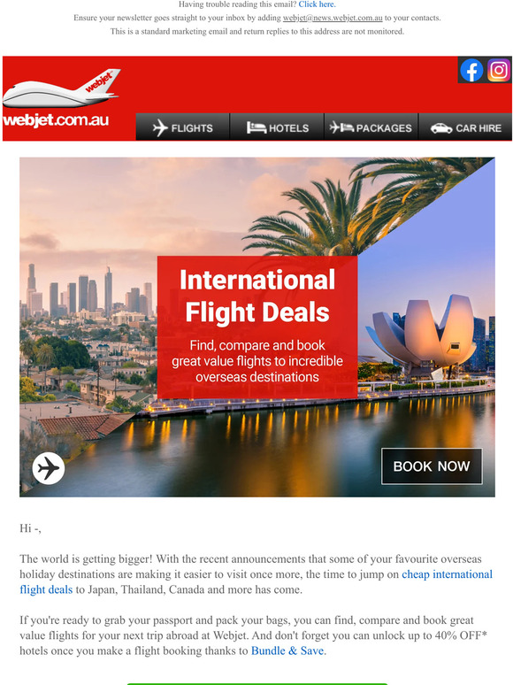 AU Find your next holiday with cheap international flights