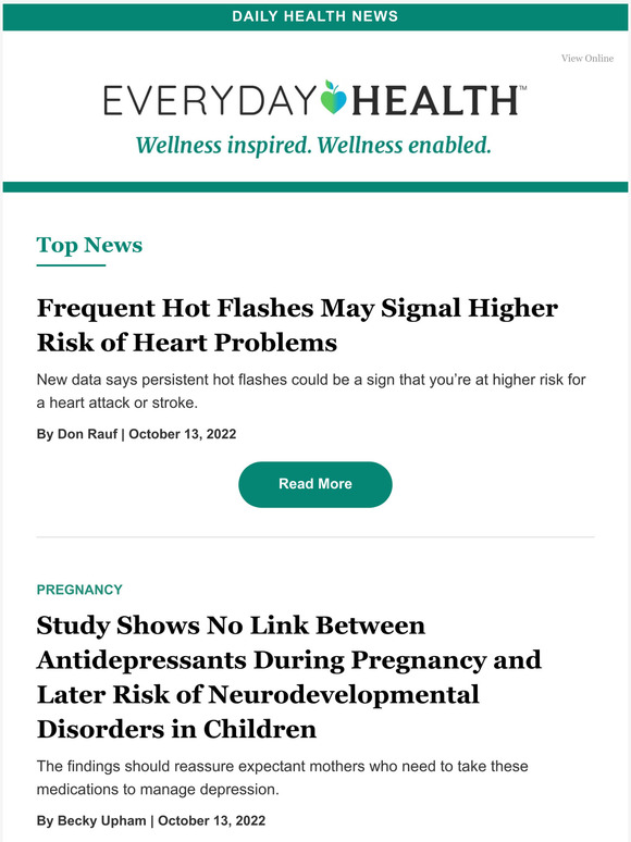 Top News Frequent Hot Flashes and Heart Problems, New