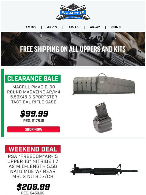 Palmetto State Armory Get Free Shipping On All Uppers And Kits Now