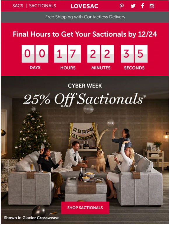 LoveSac 🗓️ It’s the Final Day to Order Sactionals for Arrival by 12/24