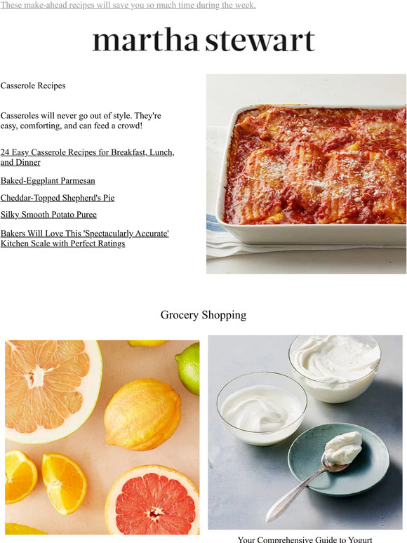 Martha Stewart 24 Easy Casserole Recipes for Breakfast, Lunch, and Dinner Milled