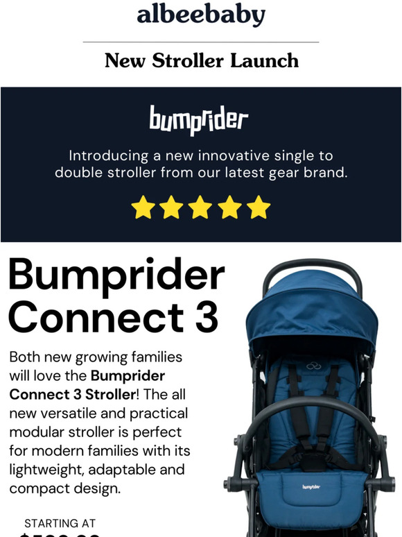 Albee Baby 🆕 Meet the Bumprider Connect 3 Stroller! Milled