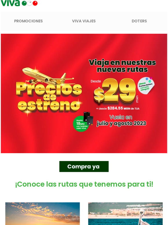 VivaAerobus 🤑 ¡No dejes pasar los precios de estreno! Milled