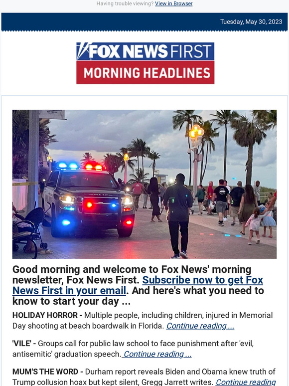 Fox News Multiple victims in Memorial Day beach shooting, graduation