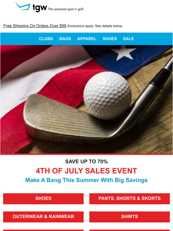 The Golf Warehouse 4th of July Savings Are Here For A