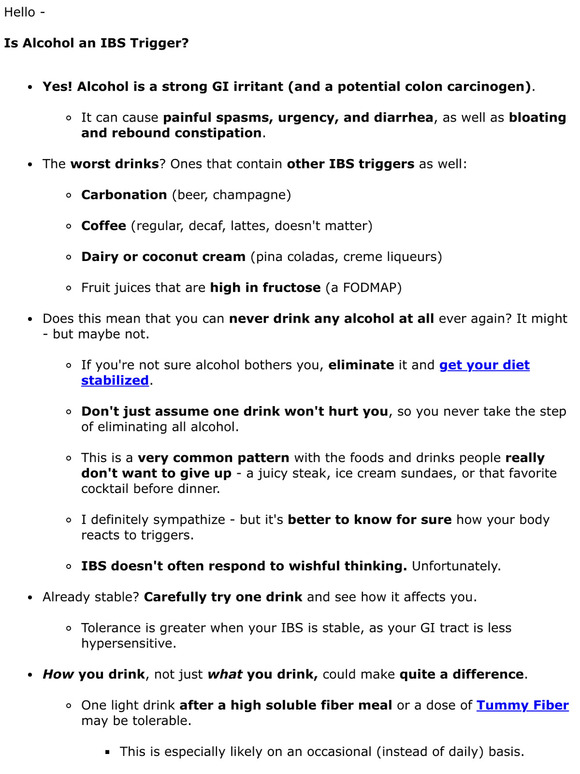 Heather''s Tummy Care Is alcohol an IBS trigger? Milled