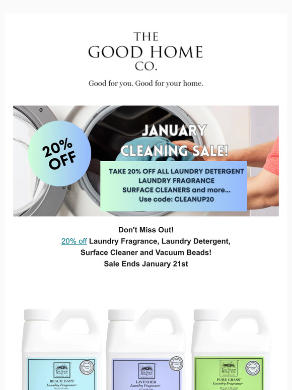 The Good Home Company 20 OFF LAUNDRY REFILLS, SURFACE CLEANER AND