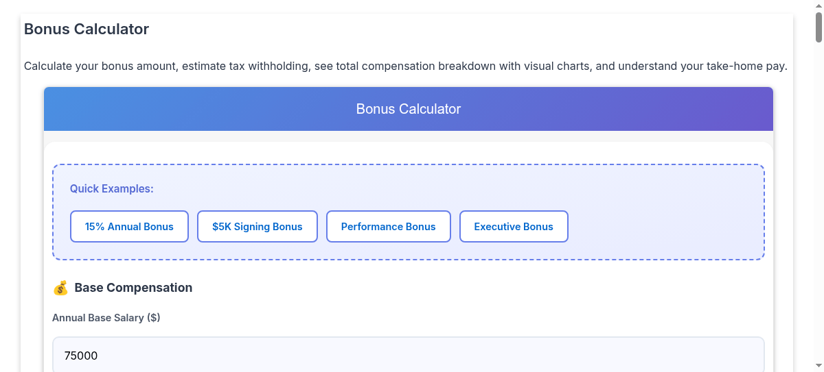 Bonus Calculator