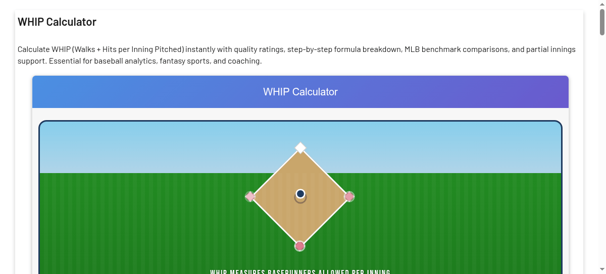 WHIP Calculator Master the Art of Baseball Stats