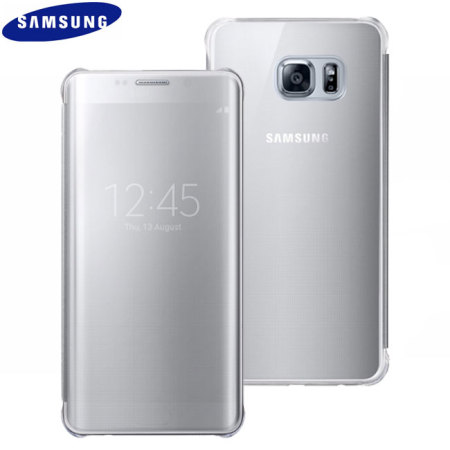 Official Samsung Galaxy S6 Edge Plus Clear View Cover Case - Silver - Mobile Fun Ireland