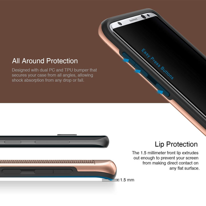 Obliq Slim Meta Chain Samsung Galaxy S8 Plus Case Rose Gold
