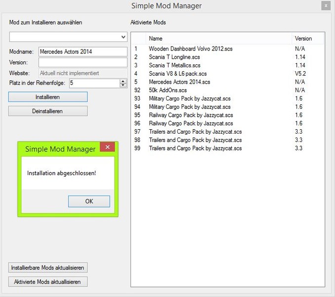 ets 2 Simple Mod Manager v 0.4 Tools Mod für Eurotruck Simulator 2