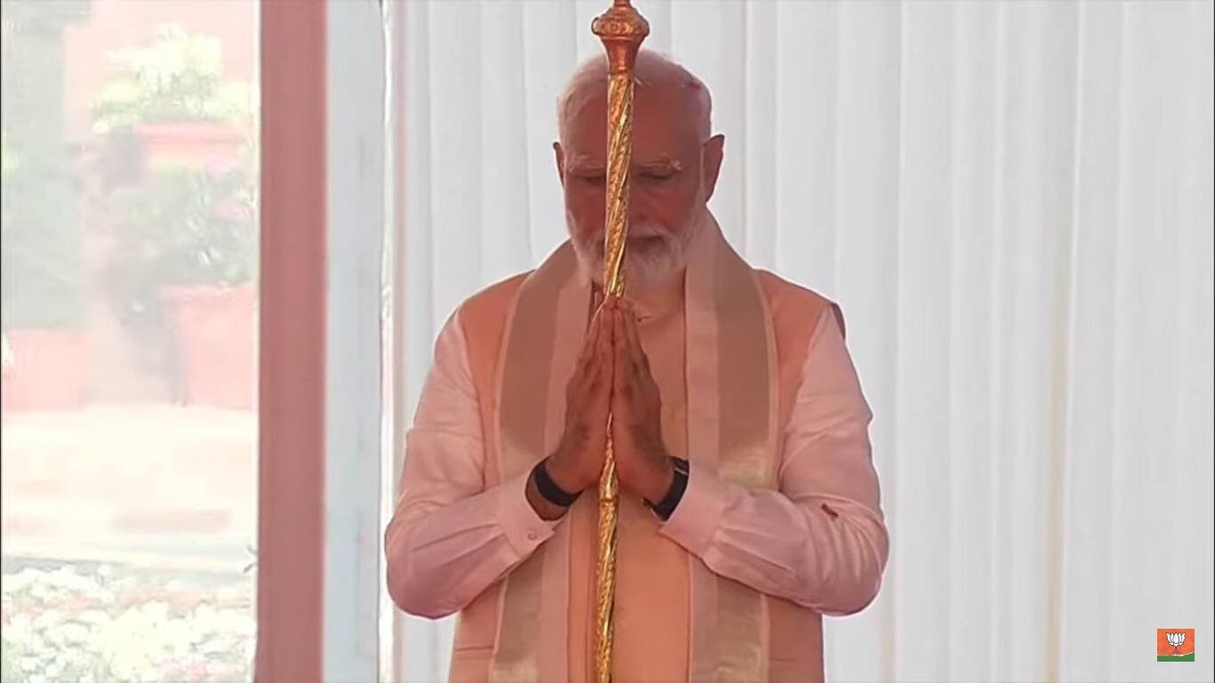 In Pics Sengol, Lotus and Peacock — The new Parliament building