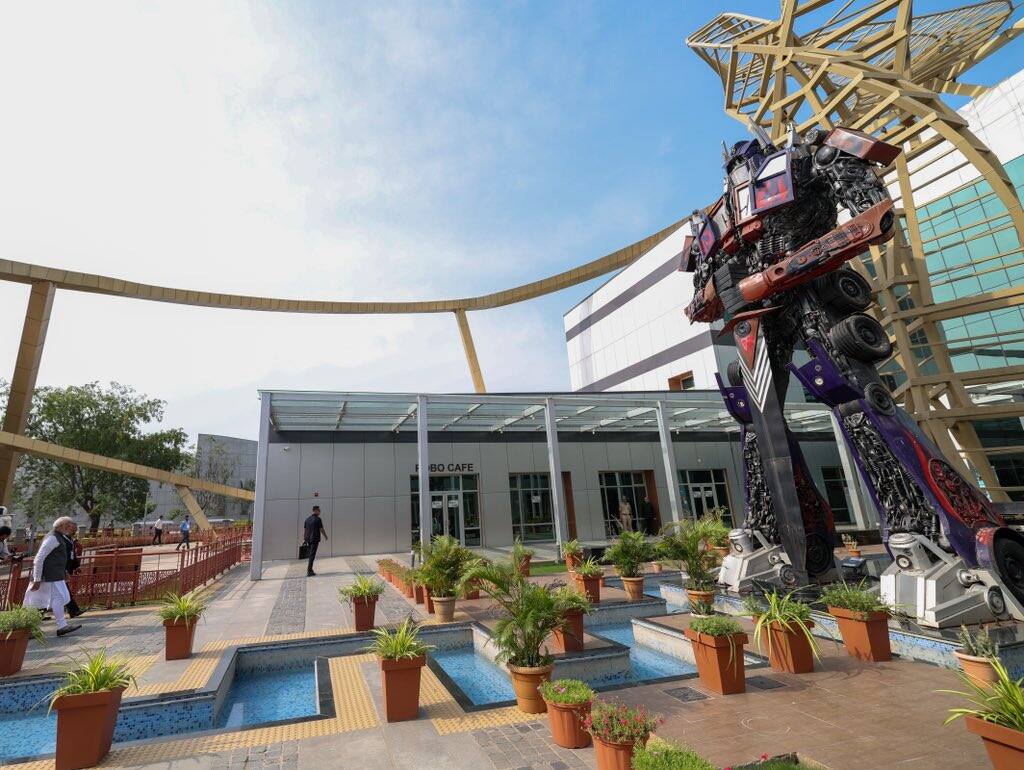 In Pics PM Modi explores robotics and technology at Ahmedabad's