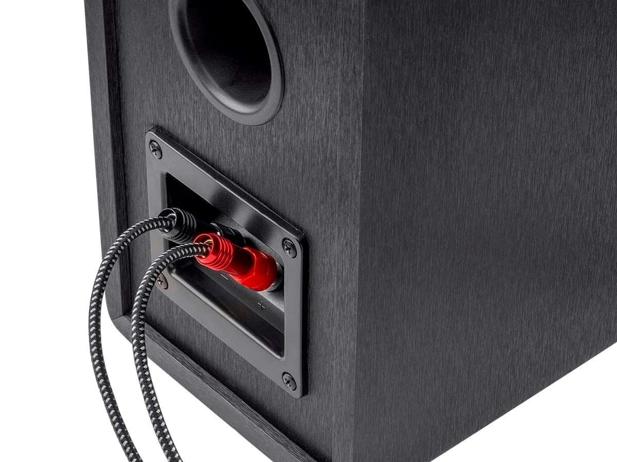 Monoprice Speaker Wire, Braided with Banana Plugs, 2Conductor, 14AWG, 3ft