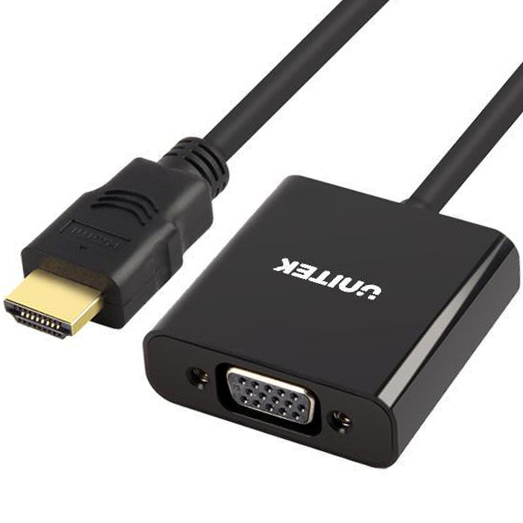 Unitek HDMI DSub (VGA) + Jack 3.5mm czarny (Y6333) Adapter AV