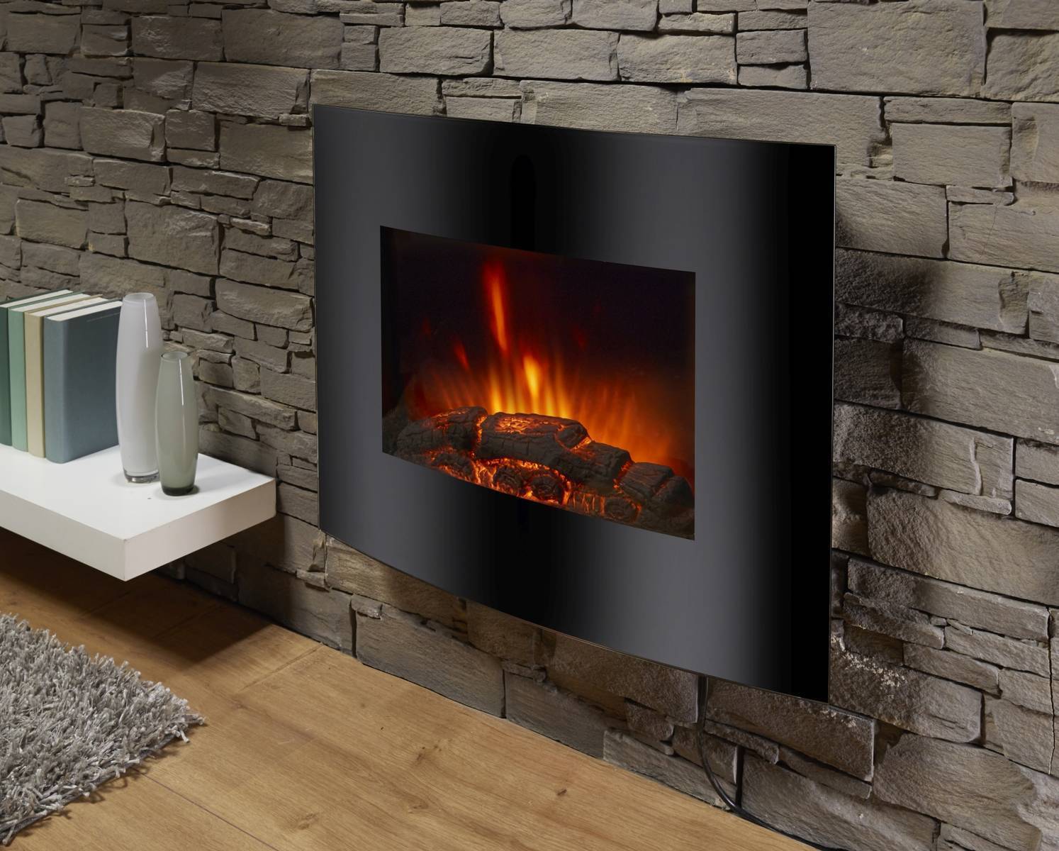 El Fuego Elektrokamin "Aarau", schwarz, 2 Heizstufen, Kamin, Heizung eBay