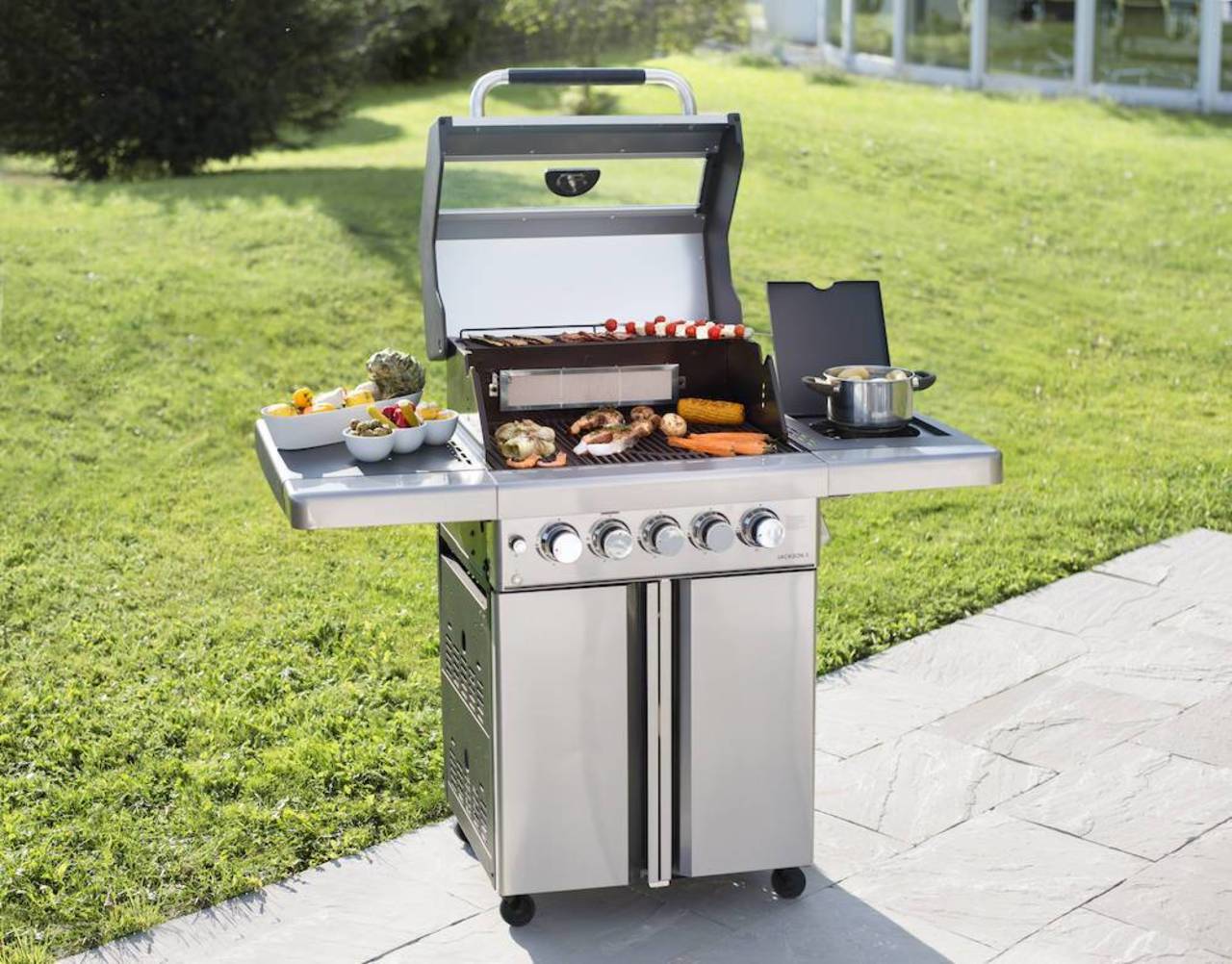 Mr. Gardener Gasgrill Jackson, 3 Brenner + Heckbrenner + Seitenkocher