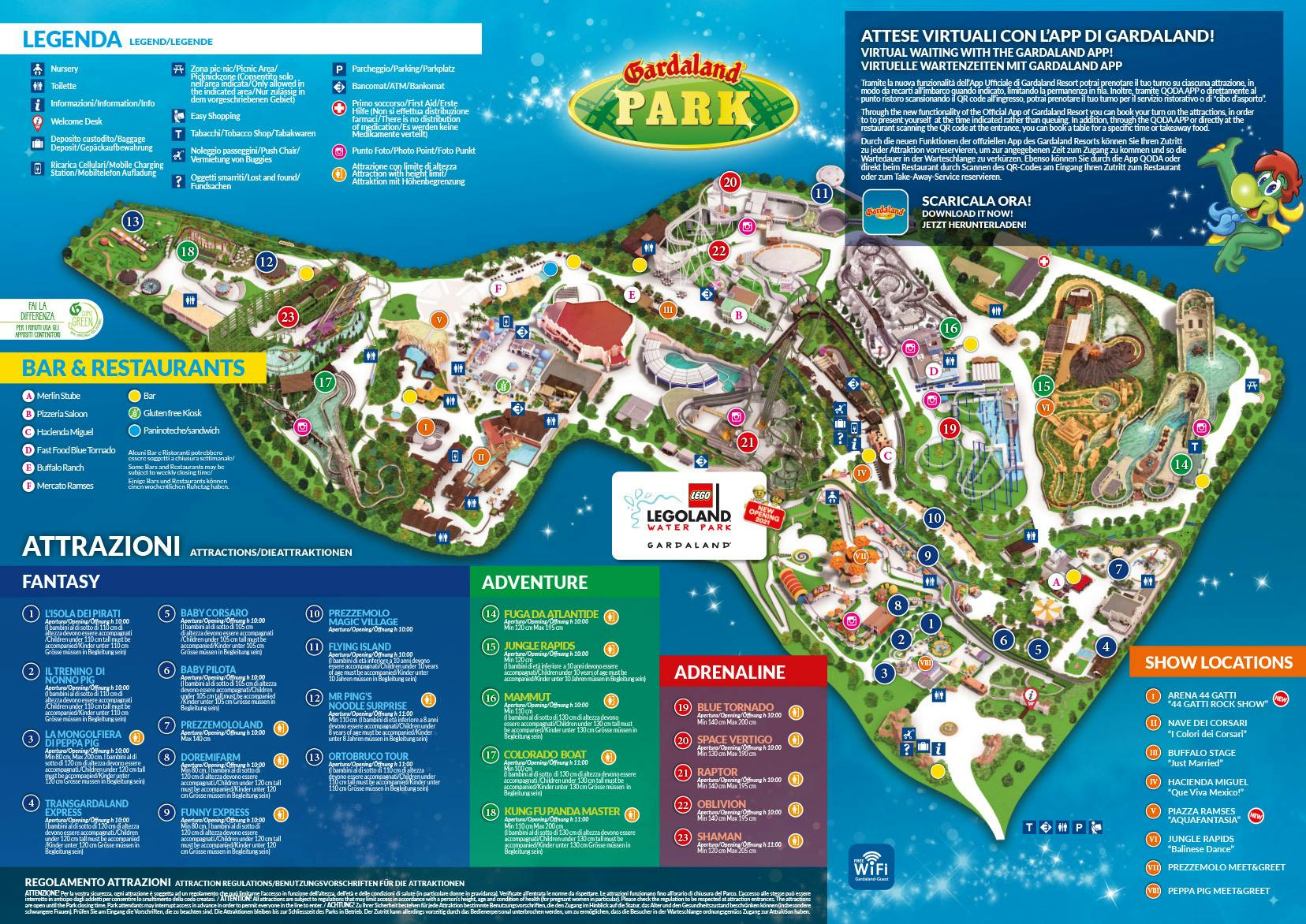 gardaland mappa 2023 Verona Excursions & Tours