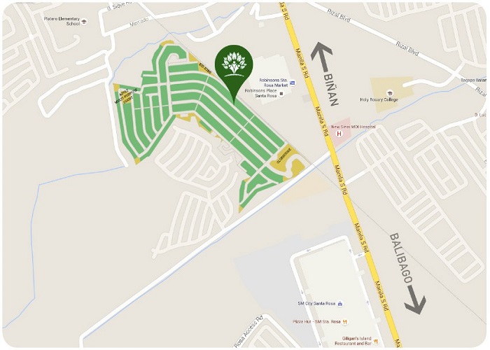 Location & Address of Rockfort Araya Park Residences Laguna.