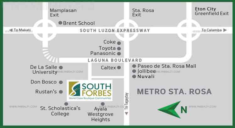 Location & Address of Cathay Land Mediterranean Villas Santa Rosa.