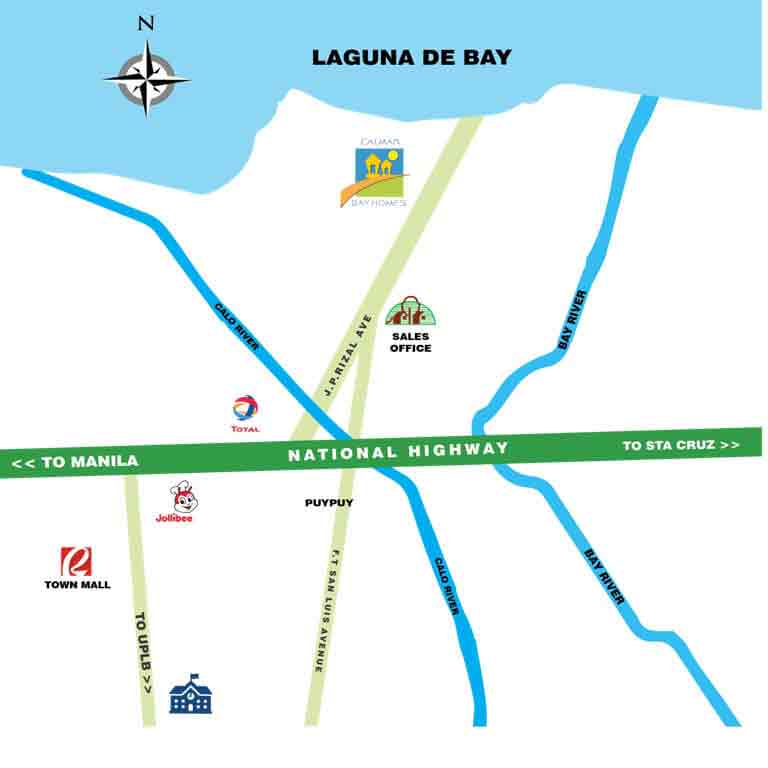 Location & Address of Calmar Land Calmar Bay Homes Laguna.