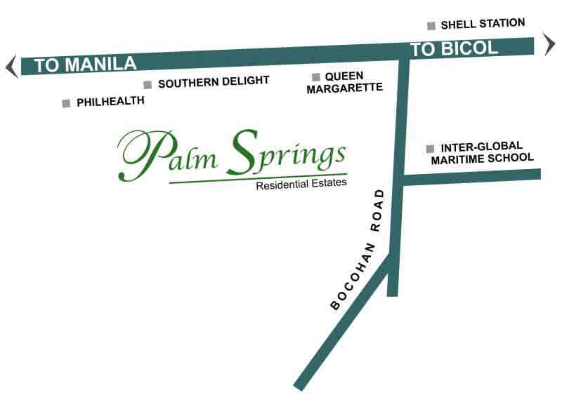 Location & Address of Calmar Land Palm Springs Lucena City.